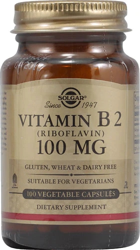 Solgar Vitamina B2 Riboflavina 100mg - 100 Cápsulas Vegetais
