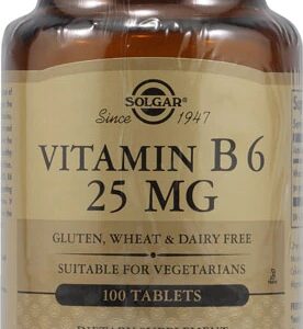 Solgar Vitamina B6 25mg - 100 Tablets: Essencial para seu Bem-Estar