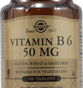 Solgar Vitamina B6 50mg - 100 Comprimidos - Essencial para o Bem-Estar