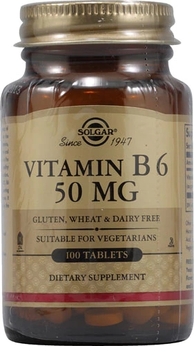 Solgar Vitamina B6 50mg - 100 Comprimidos - Essencial para o Bem-Estar