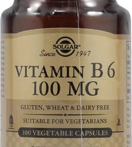 Solgar Vitamina B6 100mg - 100 Cápsulas Vegetais - Saúde e Bem-Estar