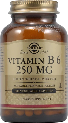 Solgar Vitamina B6 250mg - 100 Cápsulas Vegetais | Energia e Bem-Estar