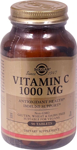 Solgar Vitamina C 1000mg - 90 Tabletes - Imunidade e Bem-Estar