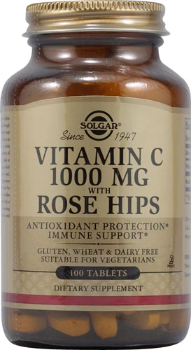 Solgar Vitamina C 1000mg com Rose Hips - 100 Comprimidos
