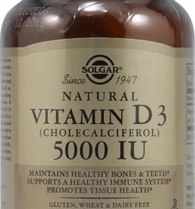 Solgar Vitamina D3 Colecalciferol 5000 UI - 120 Cápsulas Vegetais