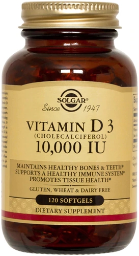Solgar Vitamina D3 Colecalciferol 10000 UI - 120 Cápsulas Gelatinosas