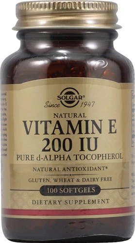 Solgar Vitamina E 200 UI - 100 Cápsulas Gelatinosas Softgels - Antioxidante Poderoso