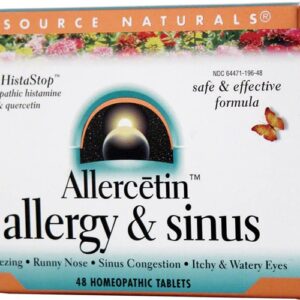 Source Naturals Allercetin Allergy and Sinus - 48 Comprimidos: Alívio Natural para Congestão e Alergias