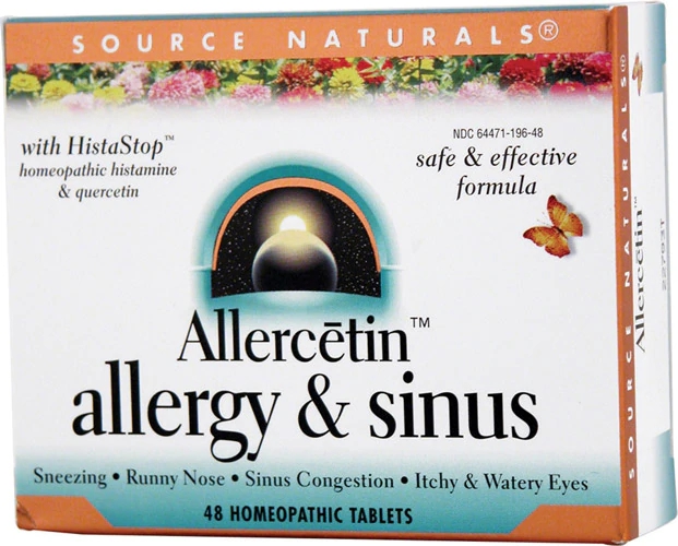 Source Naturals Allercetin Allergy and Sinus - 48 Comprimidos: Alívio Natural para Congestão e Alergias