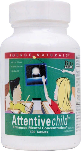 Source Naturals Attentive Child 120 Tablets - Foco e Concentração Infantil
