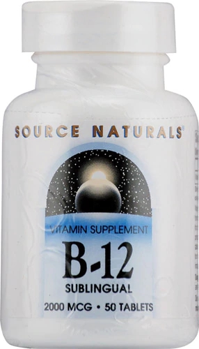 Source Naturals B-12 Sublingual 2000 mcg - 50 Comprimidos: Energia e Vitalidade