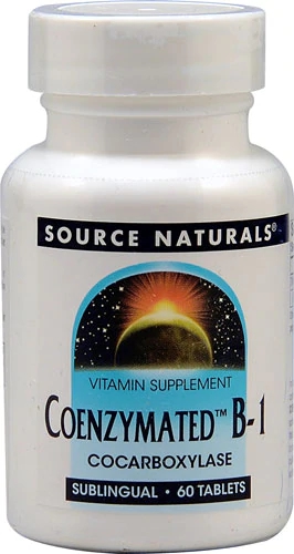 Source Naturals Coenzymated B-1 60 Pastilhas - Potência Máxima de Tiamina para Energia