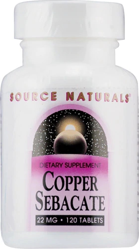Source Naturals Cobre Sebacato 22 mg - 120 Comprimidos - Suporte Imunológico e Saúde Óssea