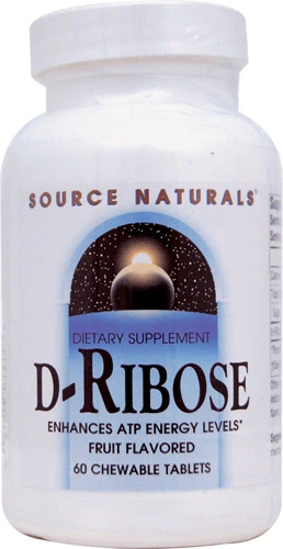 Source Naturals D-Ribose Fruta 60 Comprimidos Mastigáveis - Energia e Recuperação Muscular