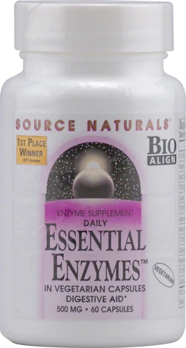 Source Naturals Daily Essential Enzymes 500mg - 60 Cápsulas Vegetarianas