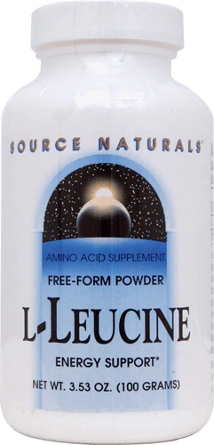 L-Leucina Pura Source Naturals 100g - Aminoácido Essencial para Ganho Muscular e Recuperação