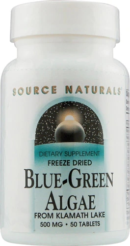 Alga Azul Verde Liofilizada Source Naturals do Lago Klamath - 500mg - 50 Comprimidos