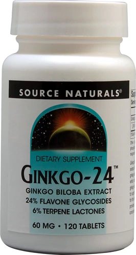 Source Naturals Ginkgo-24™ 60mg - 120 Comprimidos: Suplemento para Memória e Circulação