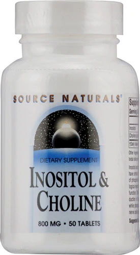 Source Naturals Inositol e Colina 800mg - 50 Comprimidos: Suporte ao Bem-Estar Cerebral e Metabólico