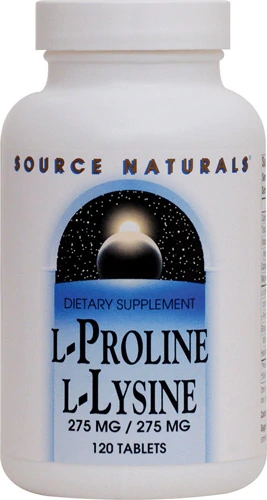 Source Naturals L-Prolina L-Lisina - 120 Comprimidos (275 mg)