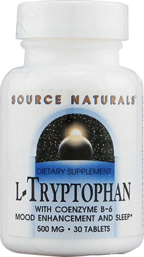 Source Naturals L-Triptofano com Coenzima B-6 - 500mg - 30 Comprimidos