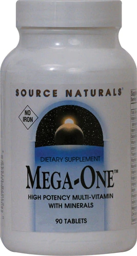 Source Naturals Mega-One™ Multivitamínico Sem Ferro - 90 Tabletes - Energia e Bem-Estar Completo