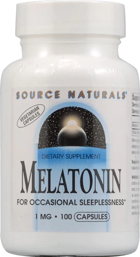 Source Naturals Melatonina 1mg - 100 Cápsulas Vegetarianas | Sono Reparador