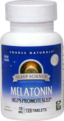 Source Naturals Melatonina 10mg - 120 Comprimidos para Sono Reparador