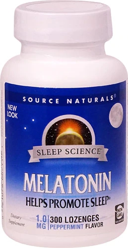 Source Naturals Melatonina Menta 1mg - 300 Pastilhas | Auxílio para o Sono