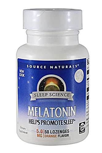Source Naturals Melatonina 5mg Laranja - 50 Pastilhas para Dormir Bem