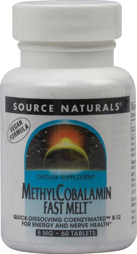 Source Naturals Metilcobalamina Fast Melt 5mg - 60 Comprimidos de Dissolução Rápida
