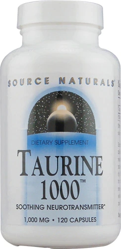 Source Naturals Taurina 1000mg - 120 Cápsulas - Energia e Bem-Estar