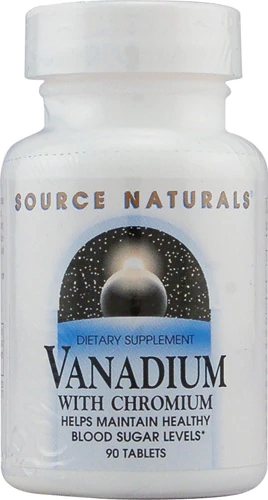Source Naturals Vanadium com Cromo GTF 90 Comprimidos - Suporte ao Metabolismo