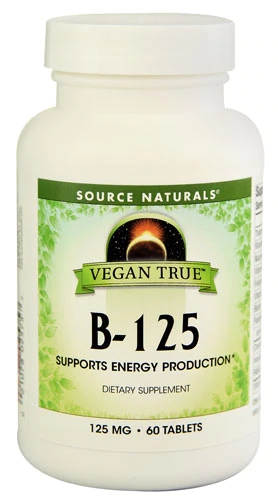 Source Naturals Vegan True B-125 Complexo Vitamínico B com 125mg - 60 Tabletes