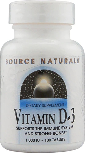 Source Naturals Vitamin D-3 -- 1000 IU - 100 Tablets
