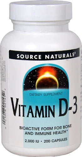 Source Naturals Vitamin D-3 -- 2000 IU - 200 Capsules