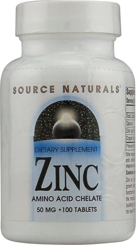 Source Naturals Zinco Quelado - 50mg - 100 Comprimidos: Imunidade e Bem-Estar