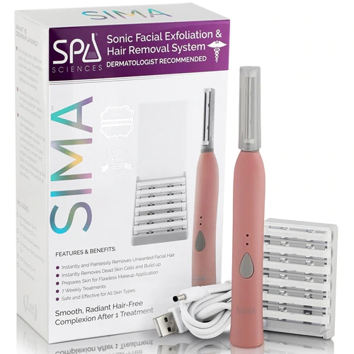 Spa Sciences SIMA Sistema Sônico de Esfoliação Facial e Depilação - Aparelho Branco Completo 1 Unidade