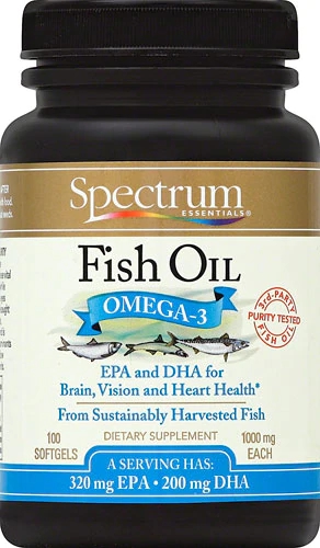 Spectrum Essentials Óleo de Peixe Ômega-3 - 1000 mg - 100 Cápsulas Gelatinosas