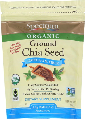 Spectrum Essentials Ground Chia Seed OMEGA-3 & FIBER -- 10 oz