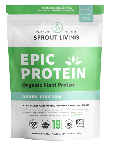 Proteína Vegana Sprout Living Epic Organic Green Kingdom 454g - Sabor Refrescante e Nutrição Completa