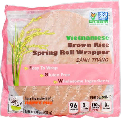Folhas de Arroz Integral para Rolinhos Vietnamitas Star Anise Foods - 227g