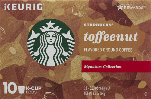 Café Torrado e Moído Starbucks Toffeenut com 10 Cápsulas K-Cup - Sabor Aveludado e Intenso