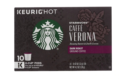 Starbucks Café Torra Escura Caffe Verona - 10 Cápsulas K-Cup (Aprox. 100g)