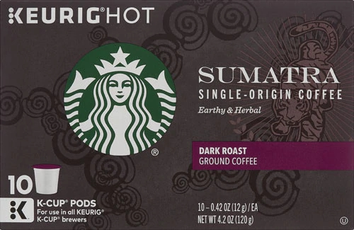 Café Torrado Escuro Starbucks Sumatra Single-Origin - 10 Cápsulas K-Cup