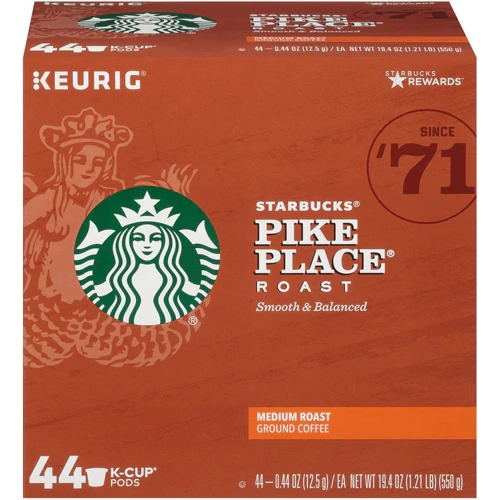 Café Starbucks Pike Place Roast K-Cup - 44 Cápsulas | Sabor Clássico para sua Cafeteira