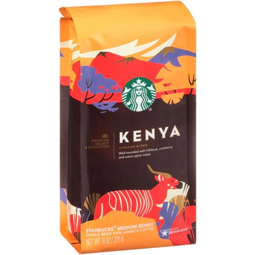 Café Torrado em Grãos Starbucks Kenya Premium Select Medium Roast 255g
