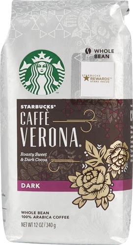 Starbucks Whole Bean Coffee Dark Roast Caffe Verona -- 12 oz