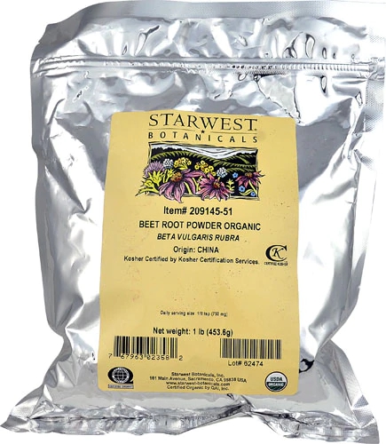 Pó Orgânico de Raiz de Beterraba Starwest Botanicals - 454g