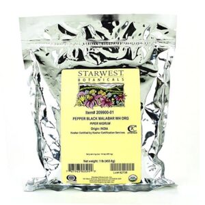 Pimenta do Reino Preta Malabar Orgânica Starwest Botanicals - 454g